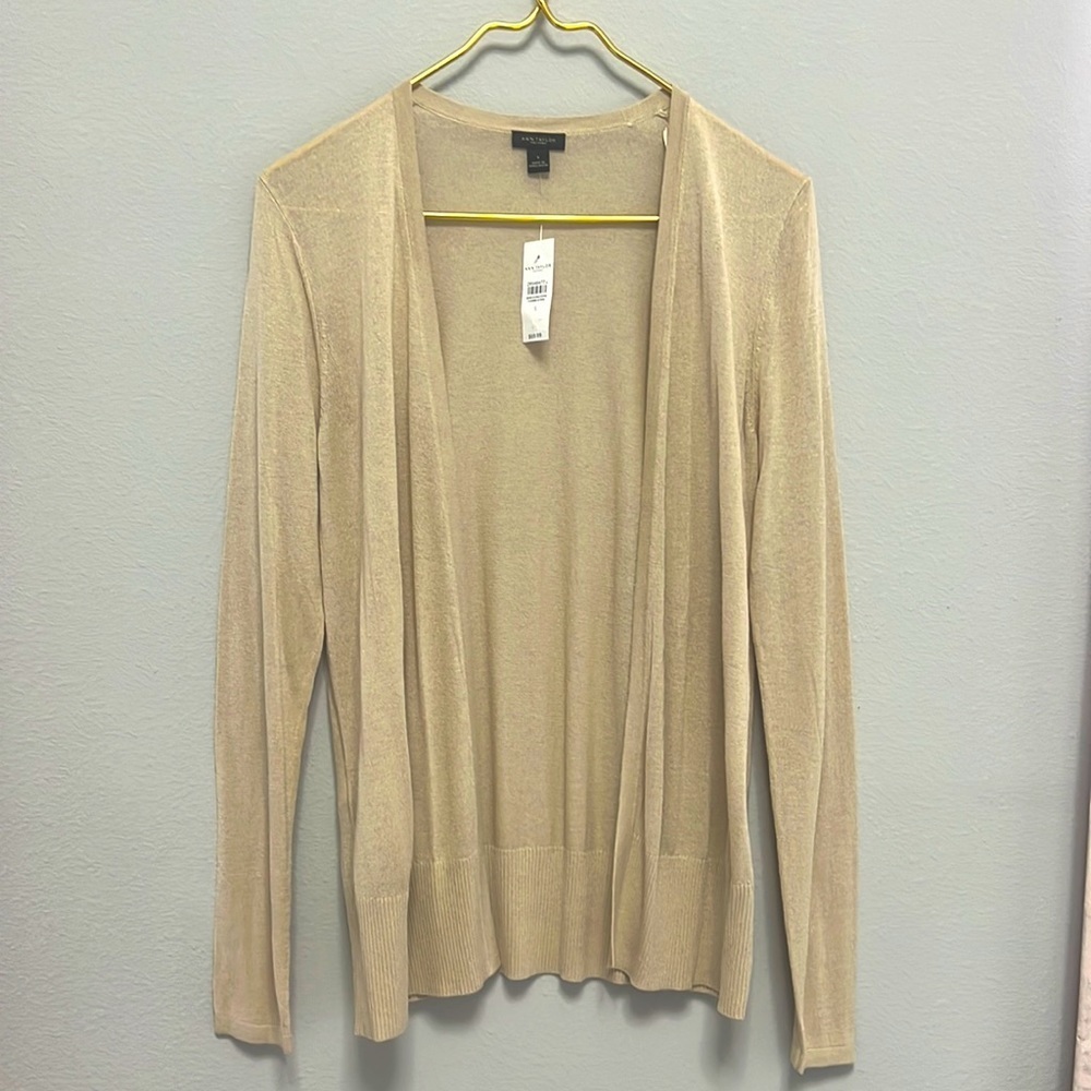 Nwt Ann Taylor Factory Cardigan Open front. Ribbed cuffs & hem. S & M - Picture 2 of 8